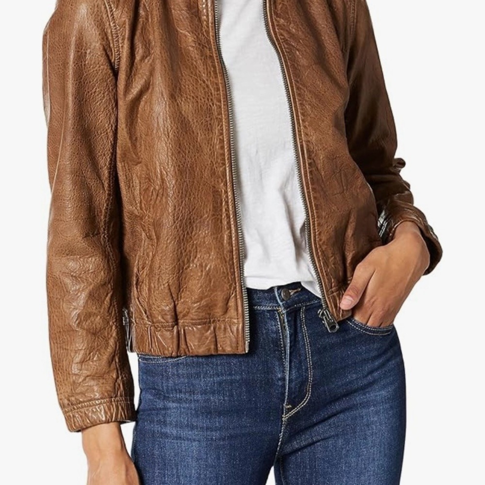Lucky Brand Tan Leather Jacket XS